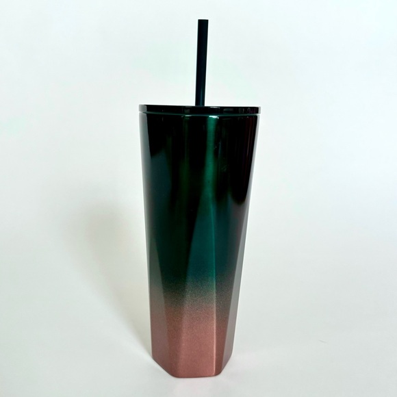 STARBUCKS 24oz TUMBLER LIMITED EDITION BEST MOST FAVORITE GREEN COPPER METALLIC - Picture 2 of 3
